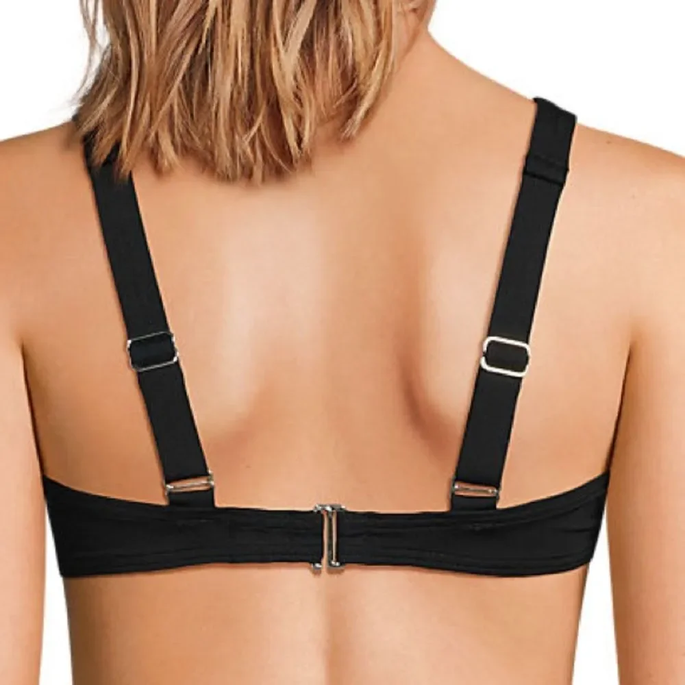 Land's End Twist Front Bikini swimsuit top adjustable  foam cup black Various